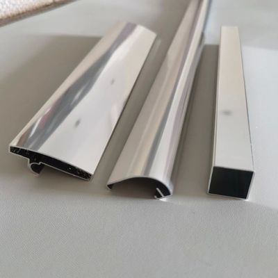 Mechanical Bright Polished Mirror Anodized Aluminum C U Profile with Customized Color for Shower Room