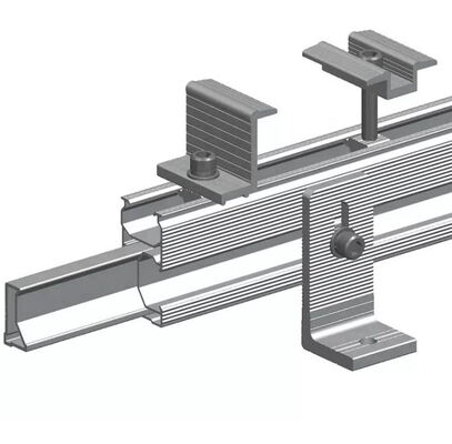 Anodized 6063 Alloy Solar Mounting Rail Aluminum Extrusion Profile with Customizable Dimensions